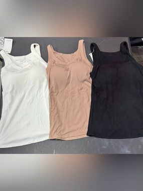 Hidden Brand Essential Basic Built-in Bra Tank Set Of 3